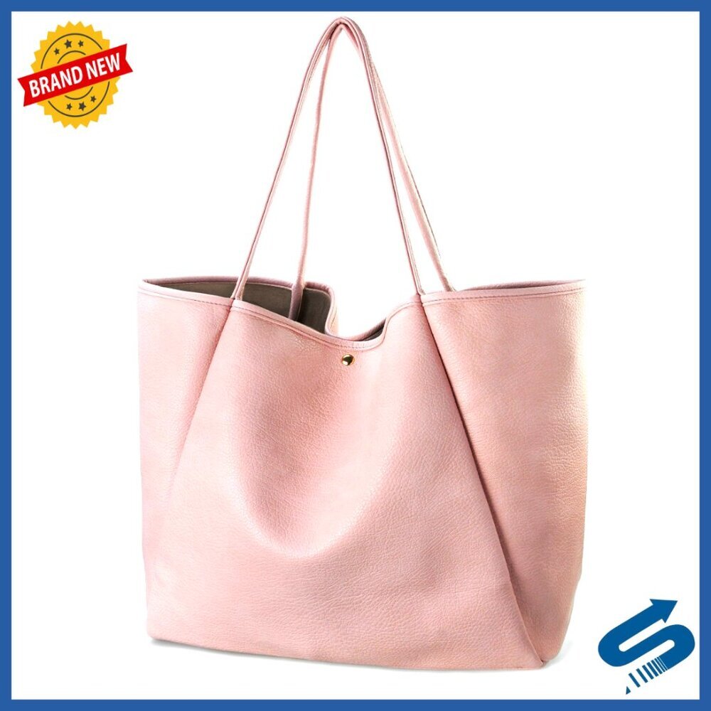 Oversized PU Leather Tote Weekender Bag Travel Purse Shopper Handbag